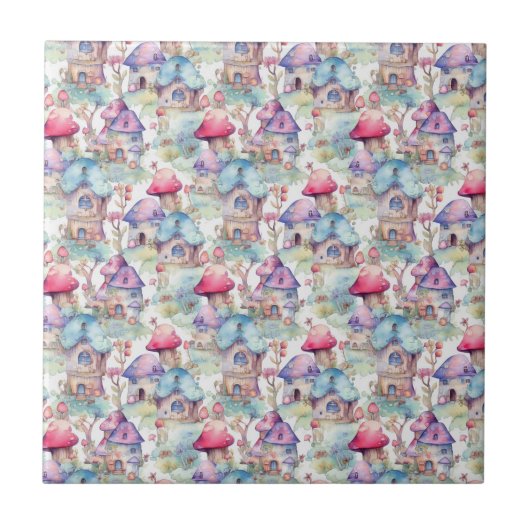 Whimsical Mushroom Cottage Muster (6) Fliese (Vorderseite)