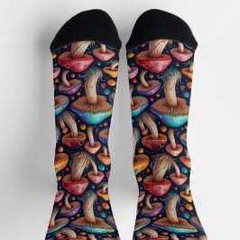 Whimsical Mushroom Crew Socks Socken