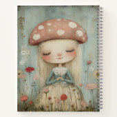 Whimsical Mushroom Faia in einer Blume Meadow Cust Notizblock (Rückseite)