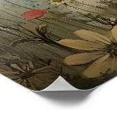 Whimsical Mushroom Faia in einer Blume Wiesen Kuns Poster (Ecke)