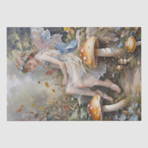 Whimsical Mushroom Fairy Decoupage Seidenpapier