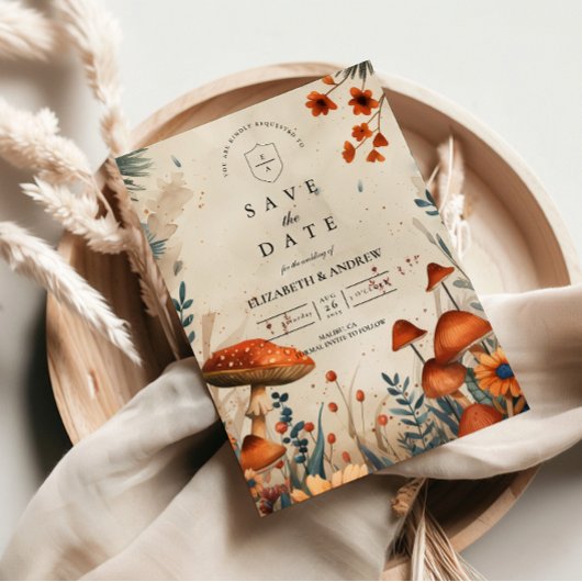 Whimsical Mushroom Forest Wedding Save The Date