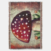 Whimsical Mushroom & Fungi Motif – Nature-Inspired Decke (Vorderseite Vertikal)