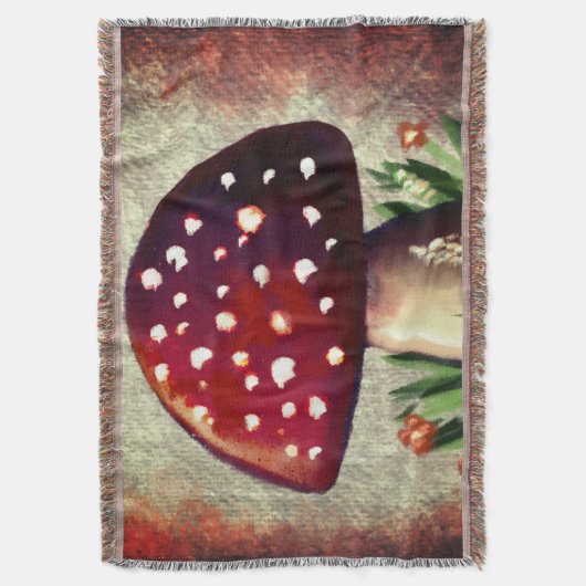 Whimsical Mushroom & Fungi Motif – Nature-Inspired Decke (Vorderseite Vertikal)