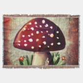Whimsical Mushroom & Fungi Motif – Nature-Inspired Decke (Vorderseite)