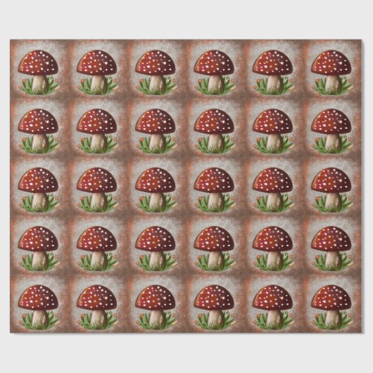 Whimsical Mushroom & Fungi Motif – Nature-Inspired Geschenkpapier (Flach)