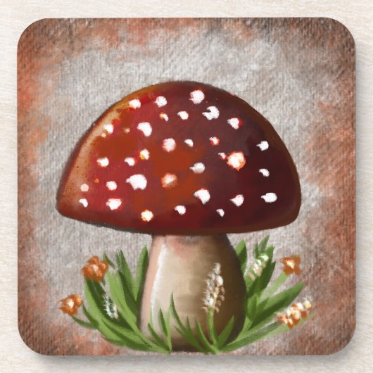 Whimsical Mushroom & Fungi Motif – Nature-Inspired Getränkeuntersetzer (Vorderseite)