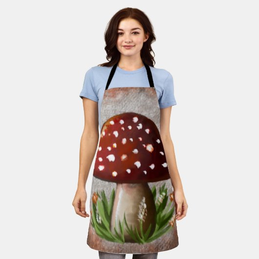 Whimsical Mushroom & Fungi Motif – Nature-Inspired Schürze (Getragen)