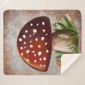 Whimsical Mushroom & Fungi Motif – Nature-Inspired Sherpadecke (Vorderseite (Horizontal))