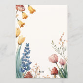 Whimsical Mushroom Garden Bunny First Birthday Einladung (Rückseite)