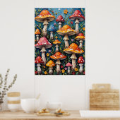 Whimsical Mushroom Garden Poster (Küche)