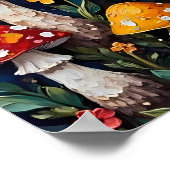 Whimsical Mushroom Garden Poster (Ecke)