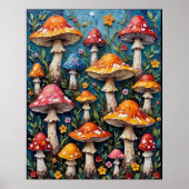 Whimsical Mushroom Garden Poster (Vorne)