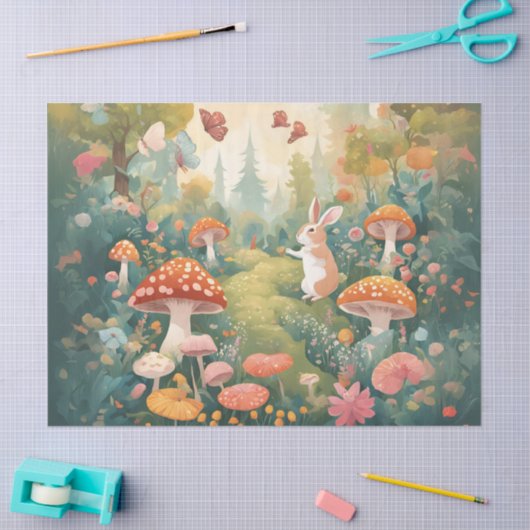 Whimsical Mushroom Garden Seidenpapier (Basteln)