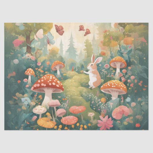 Whimsical Mushroom Garden Seidenpapier (Vorderseite)