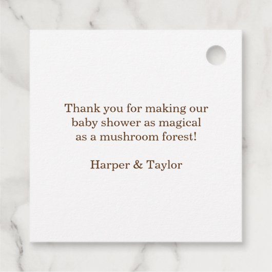 Whimsical Mushroom Geschenkanhänger (Rückseite)