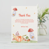 Whimsical Mushroom Ghost Fall Baby Dusche Dankeskarte (Stehend Vorderseite)