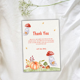 Whimsical Mushroom Ghost Fall Baby Dusche Dankeskarte