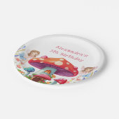 Whimsical Mushroom Girl Fairy Geburtstagsparty Pappteller (Schrägansicht)