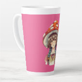Whimsical Mushroom Hat Fantasy Nature Gift Milchtasse (Linke Ecke)