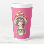 Whimsical Mushroom Hat Fantasy Nature Gift Milchtasse (Vorderseite)