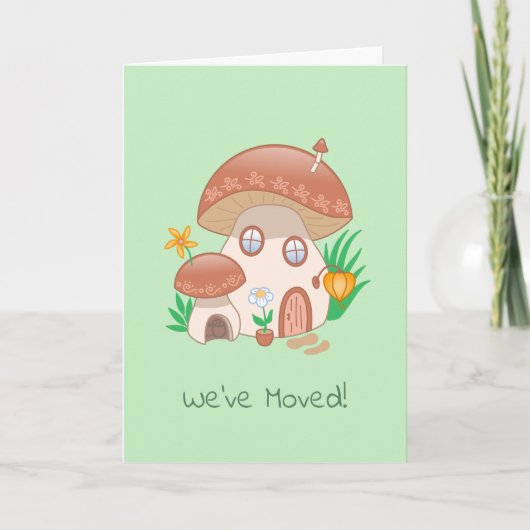 Whimsical Mushroom House Wir haben die grüne Karte (Vorderseite)