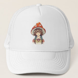 Whimsical Mushroom Hut Hat Truckerkappe