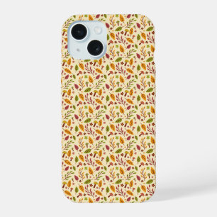 Whimsical Mushroom Leaf Muster iPhone Case 15 Hülle