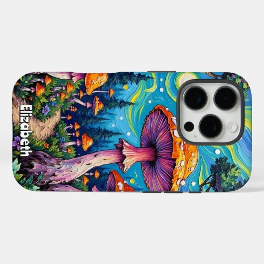 Whimsical Mushroom Meadow Case-Mate iPhone Hülle (Rückseite (Horizontal))