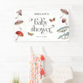 Whimsical Mushroom & Moth Baby Dusche Banner (Insitu)