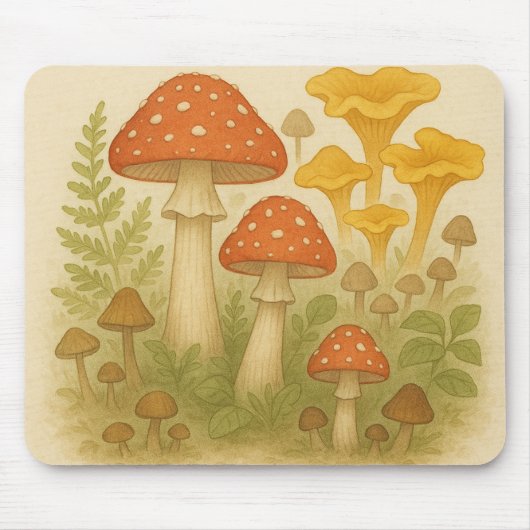 Whimsical Mushroom Mouse Pad - Cocktailcore Mousepad (Vorne)