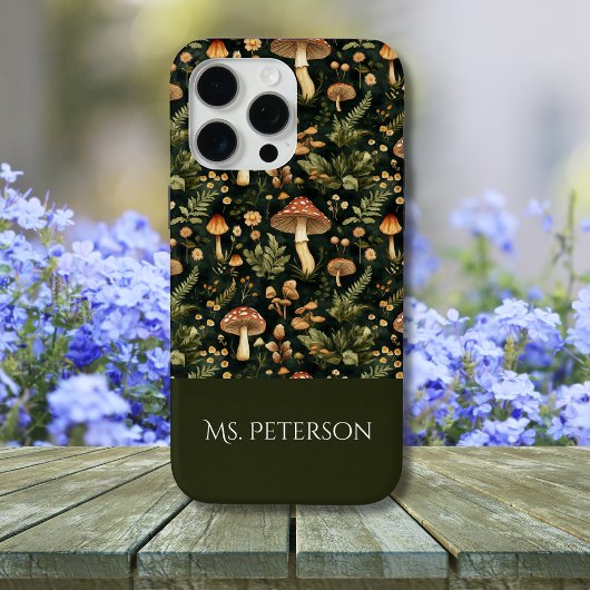 Whimsical Mushroom Pattern Individuelle Name Case-Mate iPhone Hülle