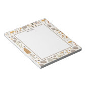 Whimsical Mushroom Pattern Individuelle Name Notizblock (angewinkelt)