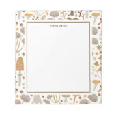 Whimsical Mushroom Pattern Individuelle Name Notizblock (Vorderseite)