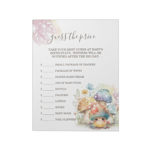 Whimsical Mushroom raten den Preis Notizblock (Rotiert)