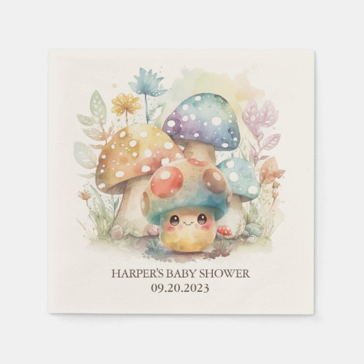 Whimsical Mushroom Serviette (Vorderseite)