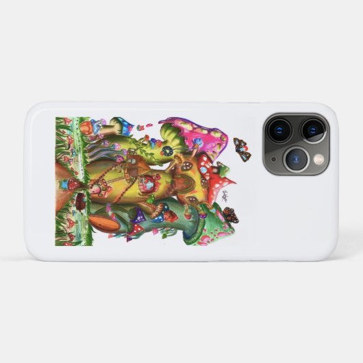 Whimsical Mushroom Village Fantasy Artwork Case-Mate iPhone Hülle (Rückseite (Horizontal))