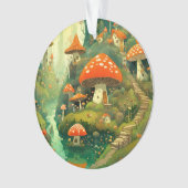 Whimsical Mushroom Village Ornament by Quindolyn (Vorderseite)