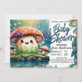 Whimsical Mushroom Wonderland Baby Dusche Einladung (Vorderseite)