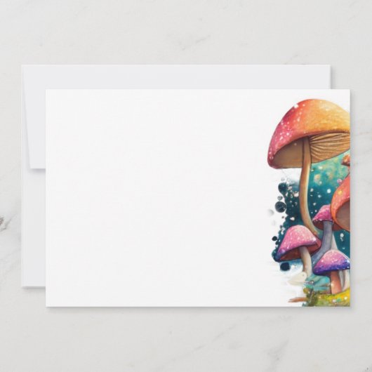 Whimsical Mushroom Wonderland Baby Dusche Einladung (Rückseite)