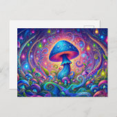 Whimsical Mushroom World Psychedelic Nature Fantas Postkarte (Vorne/Hinten)