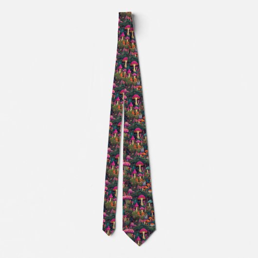 Whimsical Mushrooms Necktie Krawatte (Rückseite)