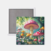 Whimsical Mushrooms verzauberter Wald Magnet (Vorderseite/Rückseite)