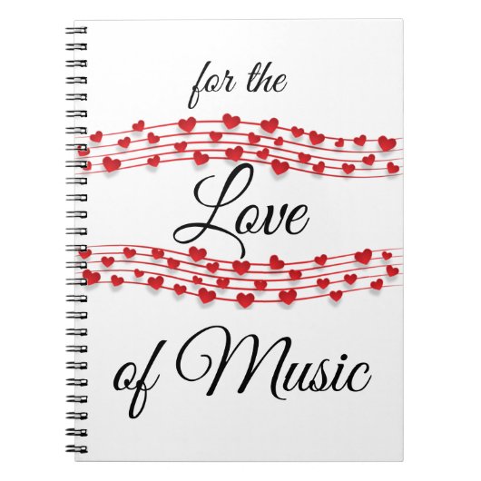 Whimsical music "For the Liebe of music" Notizblock (Vorderseite)