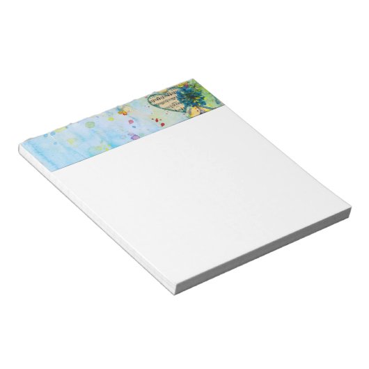 Whimsical Musical Painted Heart Header Notizblock (angewinkelt)