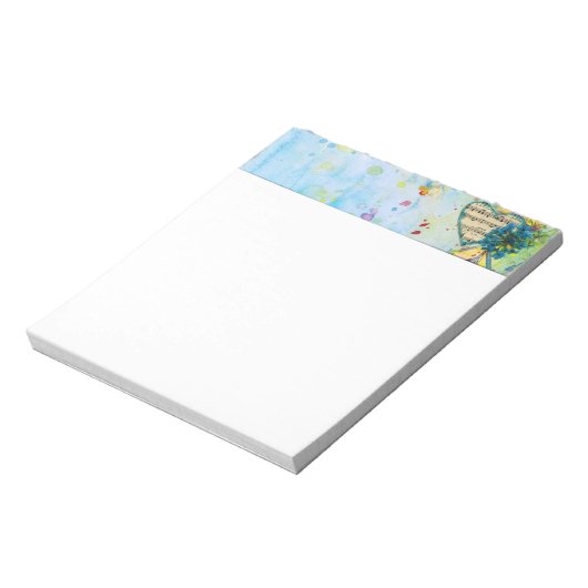 Whimsical Musical Painted Heart Header Notizblock (Rotiert)