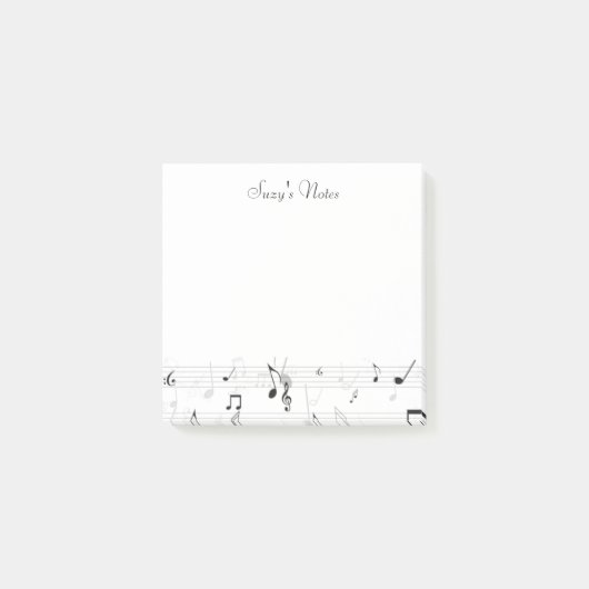 Whimsical Musiknote Musician Post-it Klebezettel (Vorderseite)