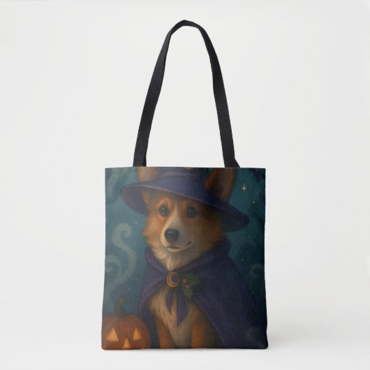 Whimsical Mystical Corgi verzauberter Mondlichtwal Tasche (Vorderseite)