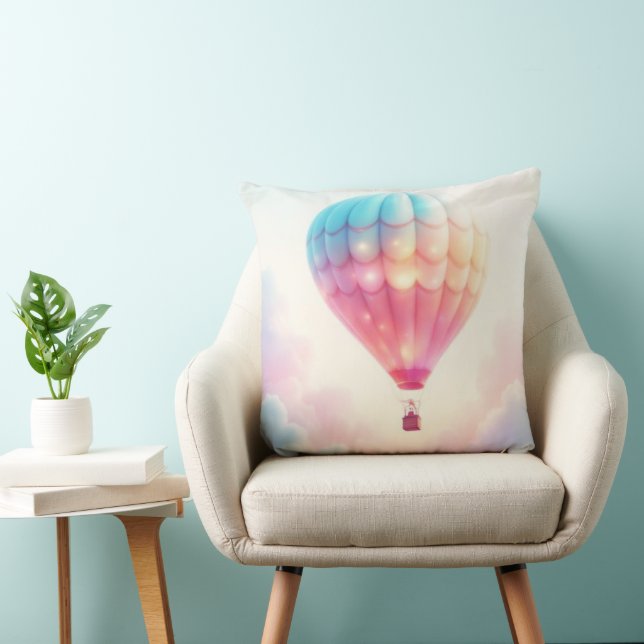 Whimsical Mystical Flying Air Balloon Light Colors Kissen (Stuhl )