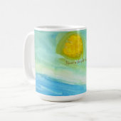 Whimsical Naive Art Sonnenlandschaft Kaffeetasse (Vorderseite Links)